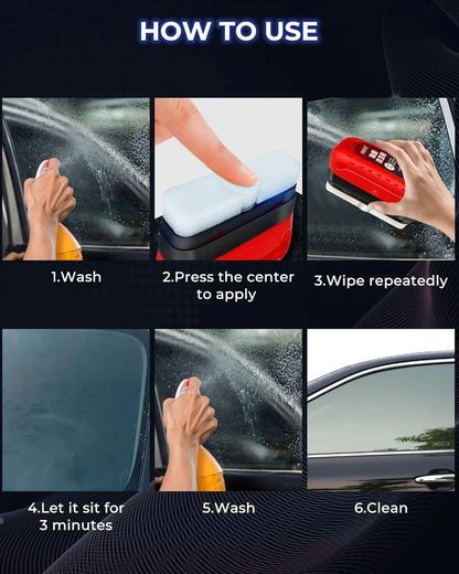 Car Glass Oil Film Remover with Hydrophobic Coating | Anti-Fog, Rainproof, Streak-Free Automotive Glass Cleaner