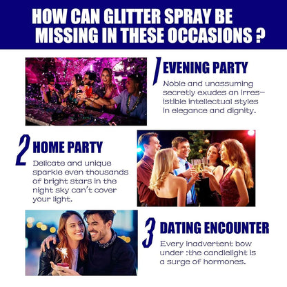 Professional Glitter Hair Spray, Glitter Spray For Body, Hair And Cloth, Long Lasting Shiny Unlimited Charm