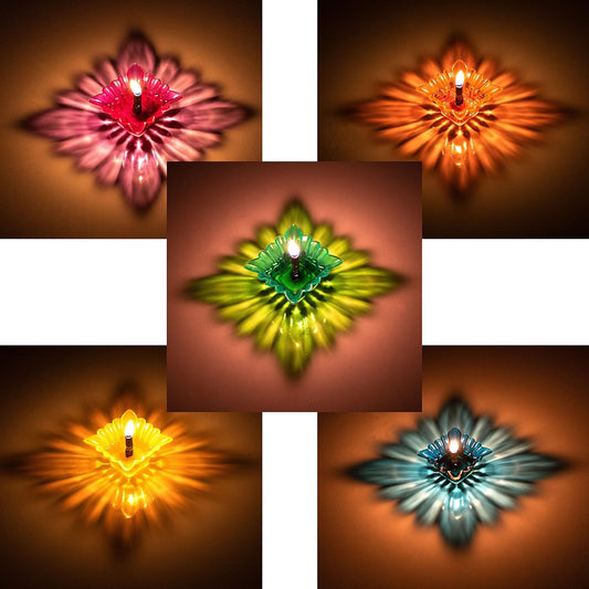 Diwali Diyas Colourful 3D Reflection Diya