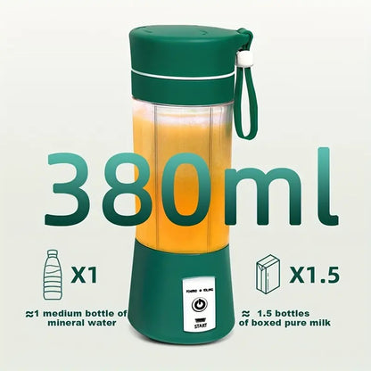 Rechargeable Hand Juicer, 6 Blade Portable Electric Mini USB Multi Color Bottle Blender, Fruit Juice Maker (Multicolor)
