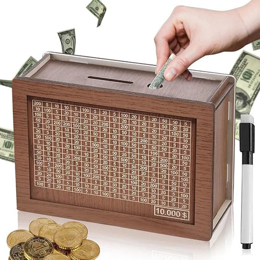 Money Savings Challenge Piggy Bank with Pen