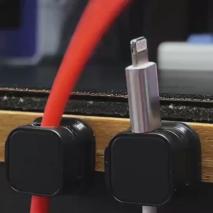 Magnetic Cord Organizer Holder,Strong Adhesive Desk Cable Management