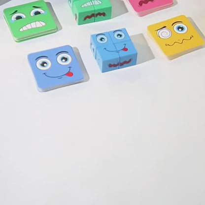 Kid Face Changing Cube Building Blocks Puzzle