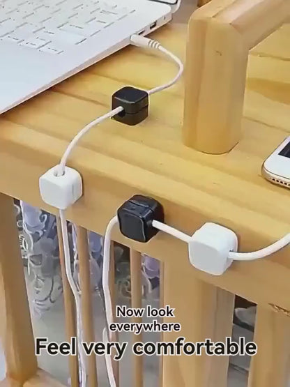 Magnetic Cord Organizer Holder,Strong Adhesive Desk Cable Management