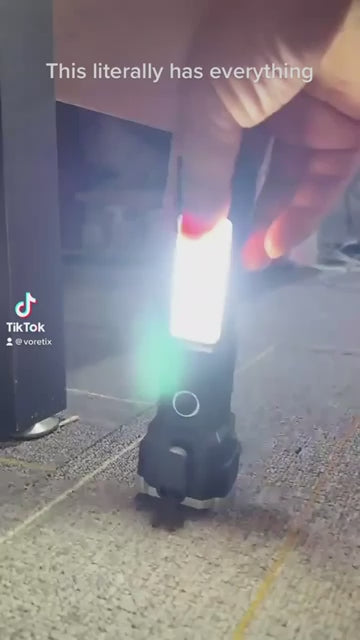 Portable Rechargeable Torch LED Flashlight Long Distance Beam Range with Power Bank, and Magnets, Window Glass Seat Belt Cutter 4 Modes for Car Camping Hiking Indoor Outdoor
